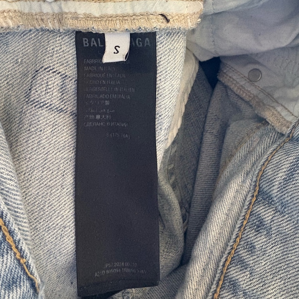 Balenciaga | Cut up double baggy jean. Made in Italy. Distressed. Size Small - Picture 12 of 17